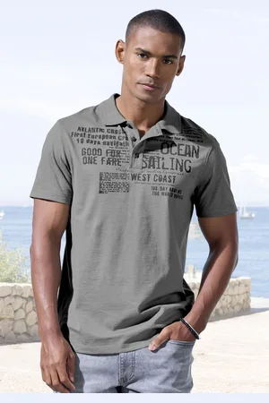 john devin Poloshirt »mit Print«, Regular-Fit, aus Slub-Qualität, mit Print