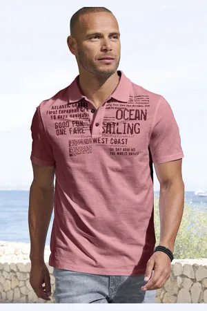 john devin Poloshirt »mit Print«, Regular-Fit, aus Slub-Qualität, mit Print