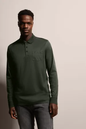 Bugatti Langarm-Poloshirt, mit feiner Strukturoptik