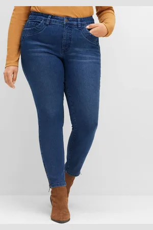 Sheego Stretch-Jeans »7/8-Jeans mit Zippern am Saumabschluss«