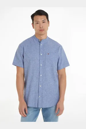 Tommy Hilfiger Kurzarmhemd »TJM REG MAO LINEN BLEND SS SHIRT«, in melierter Optik