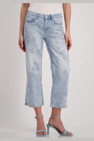 monari Straight-Jeans, mit Rosenmuster