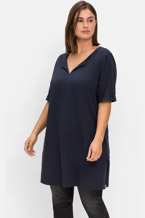 Sheego Longshirt »Longshirt mit geschlitztem Ausschnitt«