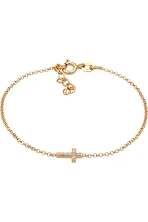 Elli Armkette »Armband Mädchen Kreuz Zirkonia Symbol 925 Silber«