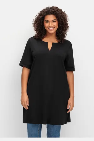 Sheego Longshirt »Longshirt mit geschlitztem Ausschnitt«
