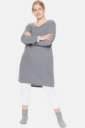 Sheego Sweatkleid »Sweatkleid mit Kontrast-Innenseite«, mit Kontrast-Innenseite