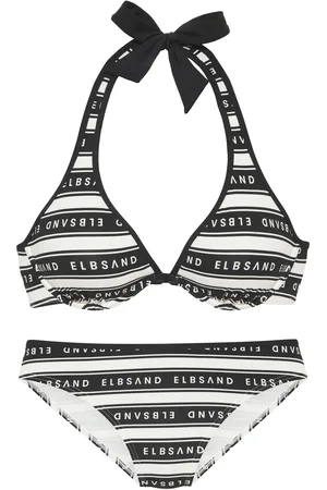 ELBSAND Bügel-Bikini »Zone«, (Set), mit kontrastfarbenen Streifen und Schriftzügen