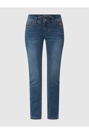 Blue Monkey Damen Slim Jeans - Slim Fit Jeans mit Viskose-Anteil Modell 'Stacy