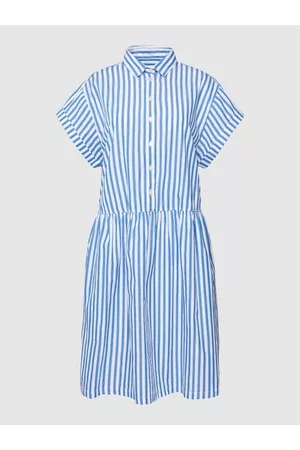 0039 Italy Knielanges Kleid mit Streifenmuster Modell 'Leonie