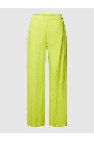 Emily van den Bergh Damen Stoffhosen - Leinenhose mit Eingrifftaschen