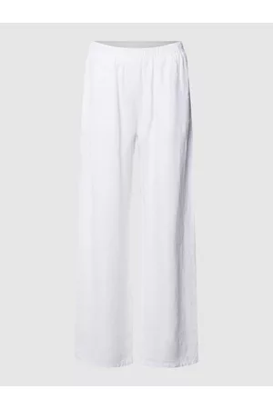 Milano Damen Stoffhosen - Leinenhose mit elastischem Bund