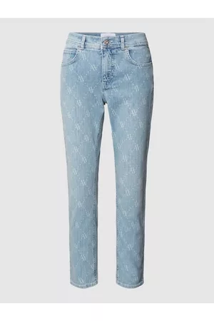 Angels Damen Cropped Jeans - Jeans mit Allover-Print Modell 'ORNELLA