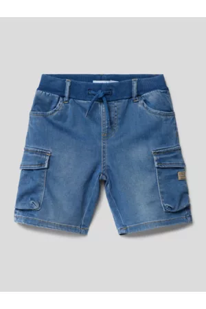 NAME IT Jungen Shorts - Jeansshorts mit Label-Details Modell 'BAGGY', Größe 92