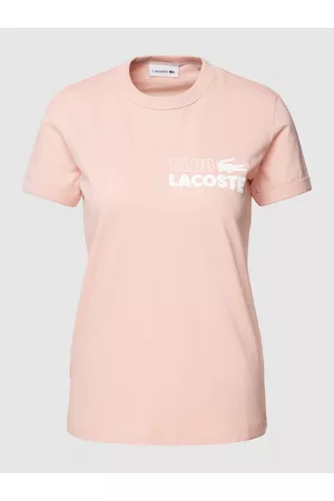 Lacoste Damen Shirts - T-Shirt mit geripptem Rundhalsausschnitt, Größe 36