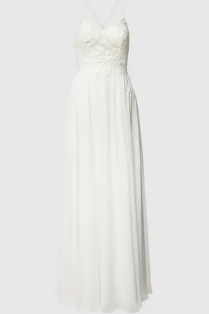 Luxuar Brautkleid mit floralem Spitzenbesatz in , Größe 40