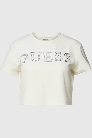 Guess Cropped T-Shirt mit Strasssteinbesatz Modell 