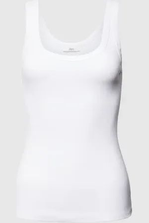 Jake*s Top in unifarbenem Design und Ripp-Optik in , Größe L