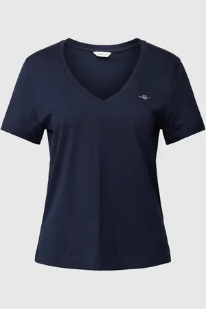 GANT T-Shirt mit geripptem V-Ausschnitt in , Größe XS