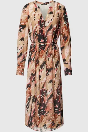 Comma, Midikleid aus Viskose mit Bindegürtel in , Größe 36