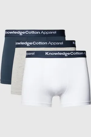 Knowledge Cotton Apparal Trunks mit elastischem Label-Bund im 3er-Pack in , Größe S