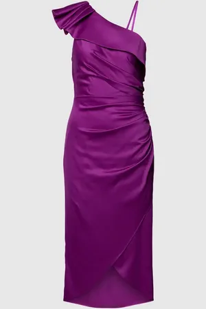 Adrianna Papell Knielanges Cocktailkleid mit One-Shoulder-Träger in , Größe 32