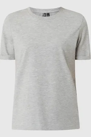 Pieces® T-Shirt mit fixierten Ärmelumschlägen in , Größe S