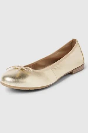 Marco Tozzi Lederballerinas in metallic in , Größe 36