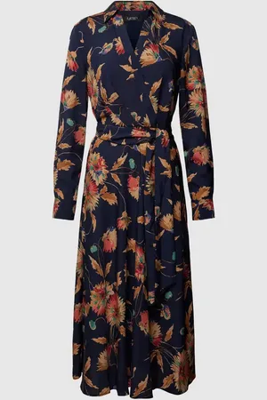 Ralph Lauren Midikleid mit V-Ausschnitt Modell 