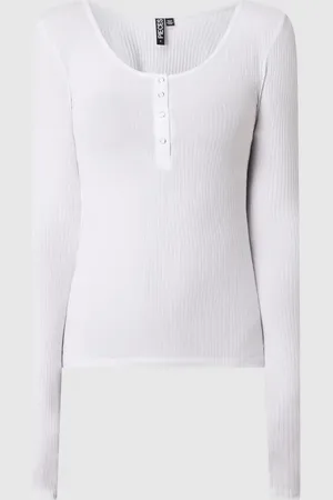 Pieces® Serafino-Shirt mit Stretch-Anteil in , Größe XL