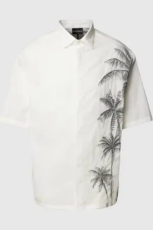 Emporio Armani Comfort Fit Freizeithemd mit Motiv-Stitching in , Größe S