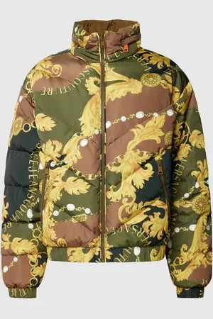 VERSACE Steppjacke mit Allover-Label-Muster in , Größe 56