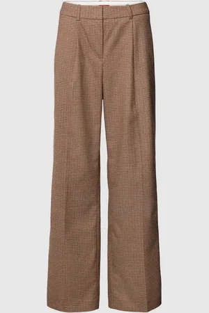 ESPRIT Flared Cut Bundfaltenhose mit Karomuster in , Größe 38/32