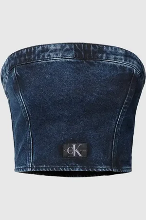Calvin Klein Bandeau-Top in Denim-Optik in , Größe M