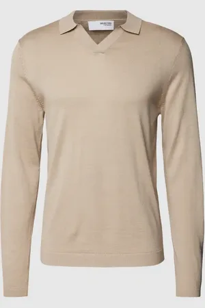 SELECTED Pullover mit Polokragen in unifarbenem Design in , Größe XL