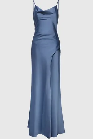 Mascara Maxikleid aus Satin mit Wasserfall-Ausschnitt in , Größe 42