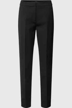 Comma, Slim Fit Stoffhose aus Viskose-Mix mit Logo-Applikation in , Größe 34