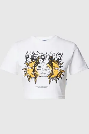 PEQUS Crop T-Shirt mit Motiv-Print Modell 