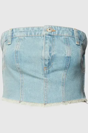 The Ragged Priest Top in Denim-Optik in , Größe XS
