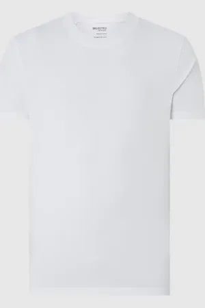 SELECTED T-Shirt mit geripptem Rundhalsausschnitt Modell 