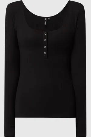 Pieces® Serafino-Shirt mit Stretch-Anteil in , Größe S