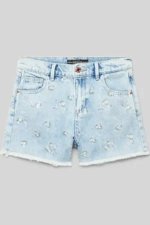 Guess Jeansshorts mit Motiv- und Label-Stitching Modell 