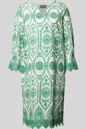 White Label Knielanges Kleid mit Lochstickerei in , Größe 36