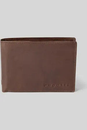 Bugatti Lederportemonnaie mit Label-Details Modell 