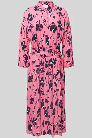 Comma, Hemdblusenkleid aus Viskose mit Bindegürtel in , Größe 36