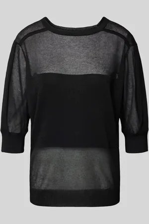 Stefanel Semitransparenter Strickpullover mit Rundhalsausschnitt in , Größe M