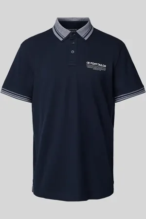 TOM TAILOR Regular Fit Poloshirt mit Label-Print in , Größe S