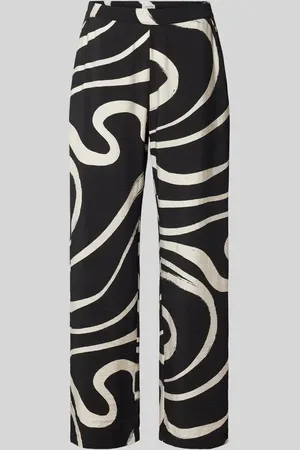 B YOUNG Wide Leg Stoffhose mit Allover-Print Modell 