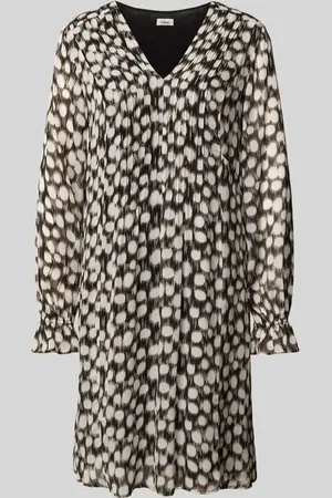 QS by s.Oliver Knielanges Kleid aus Viskose mit Allover-Muster in , Größe 34