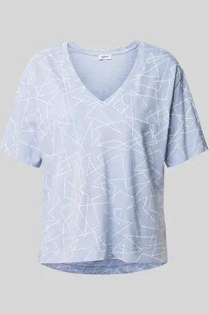 ESPRIT T-Shirt mit grafischem Muster und V-Ausschnitt in , Größe S