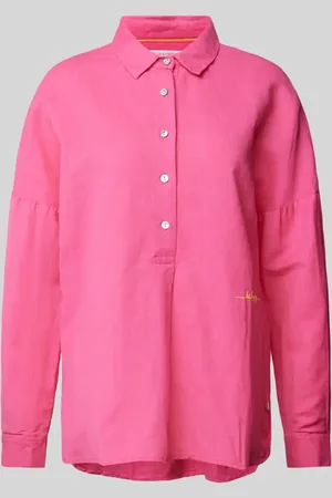 Frieda & Freddies Leinenbluse mit Label-Stitching in , Größe 38